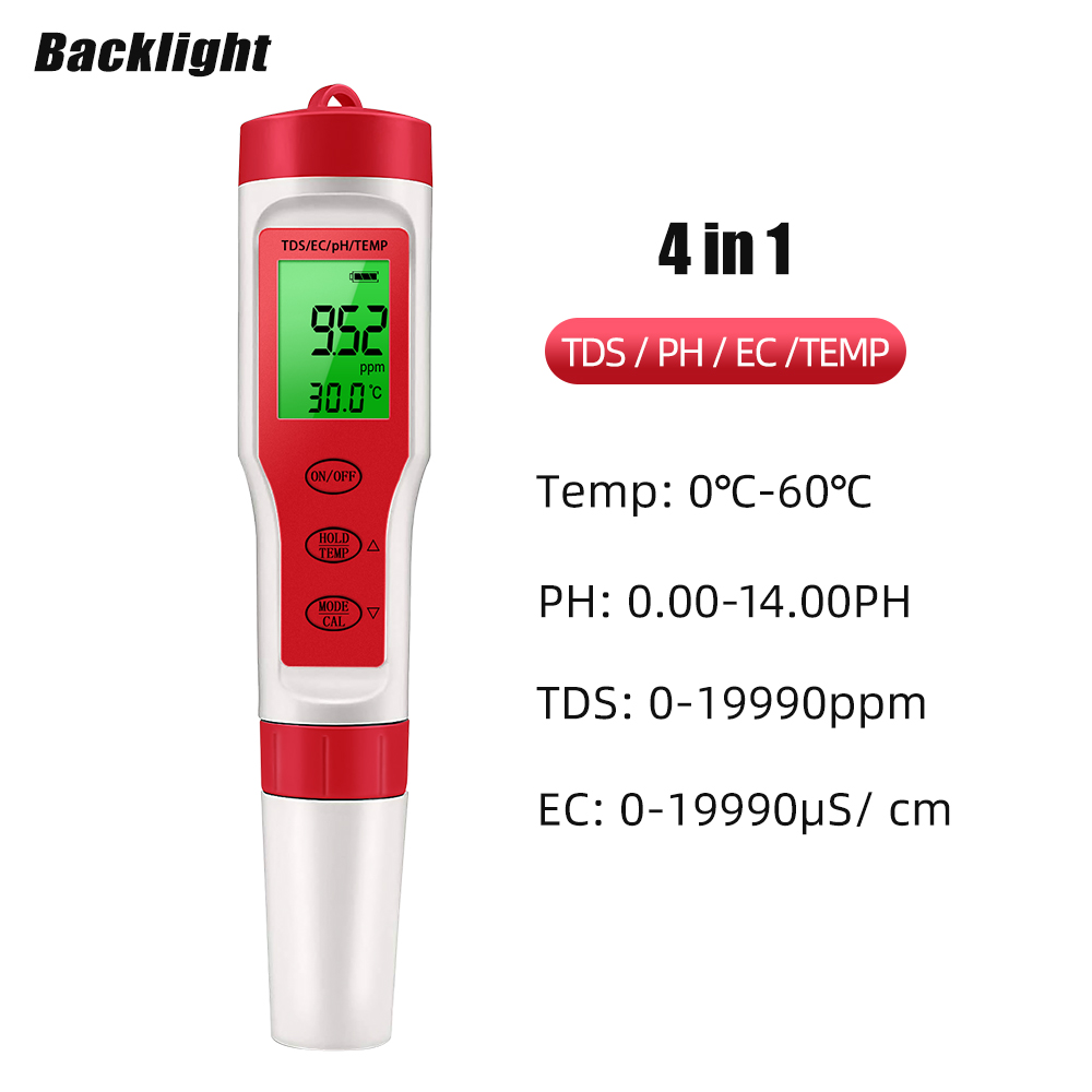 Ph Meter Digital Water Tester - Miernik TDS PH 4 w 1,